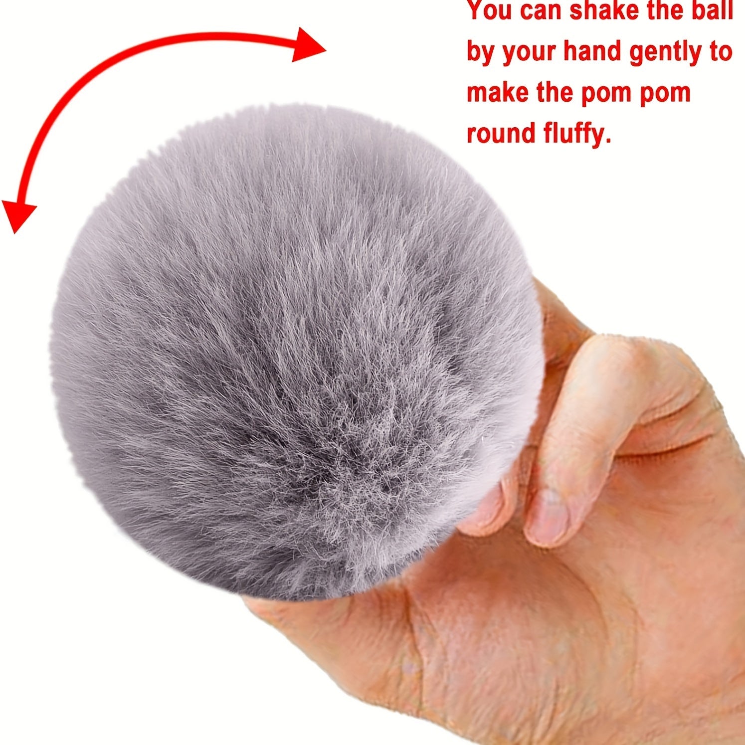 Faux Fur Pom Poms Set of 12 for Hats Keychains Scarves Bags Christmas Halloween