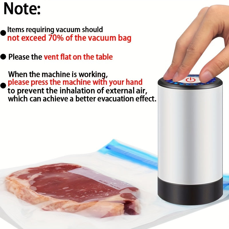 Wireless Handheld Vacuum Pump with USB Rechargeable Battery Digital Display for Food Preservation