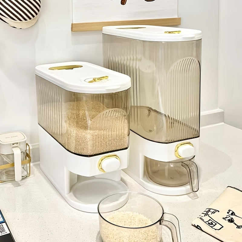 Havo o'tkazmaydigan guruch dozatori, donalarni saqlash konteyneri, suv o'tkazmaydigan plastmassa oshxona tashkilotchisi