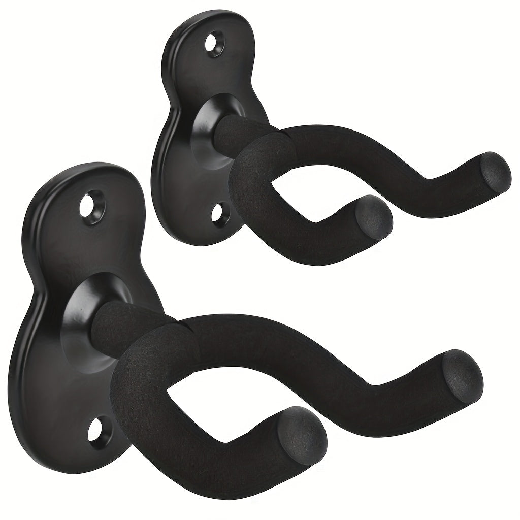 Wall Mounted Guitar Hooks Pack of 2 3 or 4 Black Iron Wall Mount for Folk Bass Electric Classical Guitars