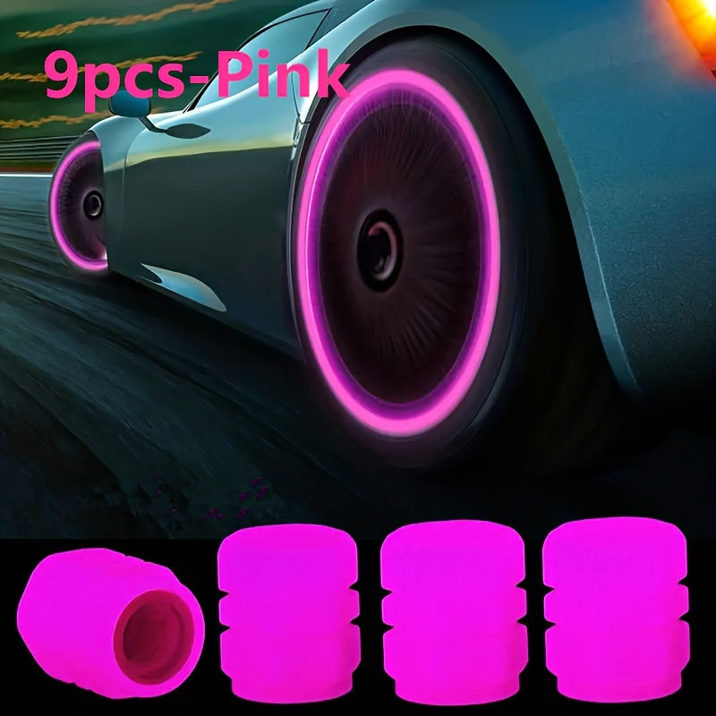 Bir nechta rangli mini fluorescent shinalar ventili uchun qopqog'lar, mototsikl, velosiped, avtomobil uchun to'plam