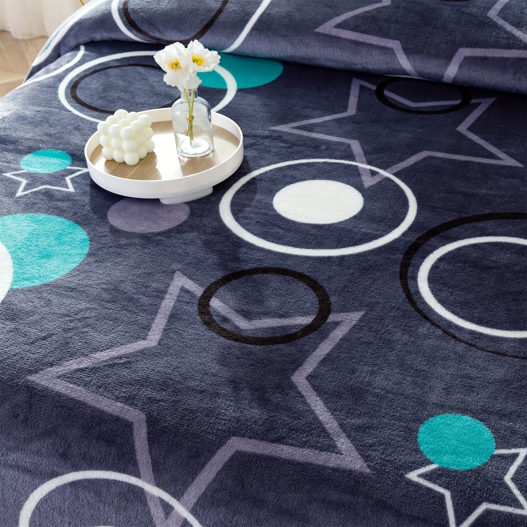 Мягкое фланелевое плед - геометрический дизайн, легко стирается в стиральной машине, уютное использование круглый год на диване, кровати, на работе или во время путешествий - идеальный подарок на любой случай