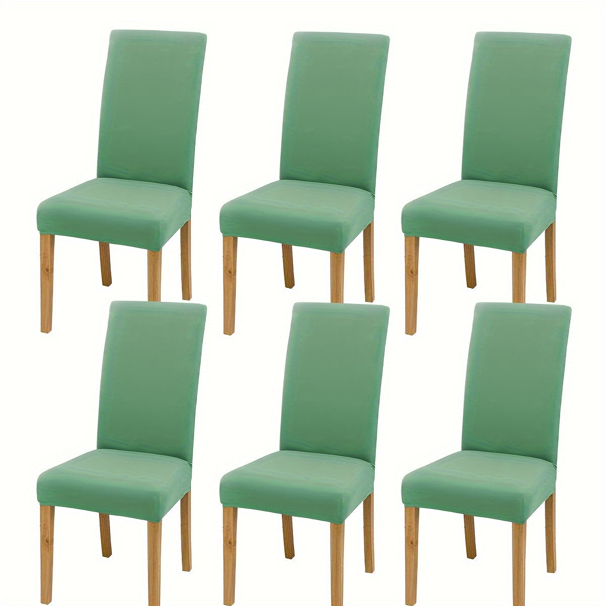 4/6pcs Water-Resistant Polyester Spandex Chair Covers with Elastic Band for Living Room
