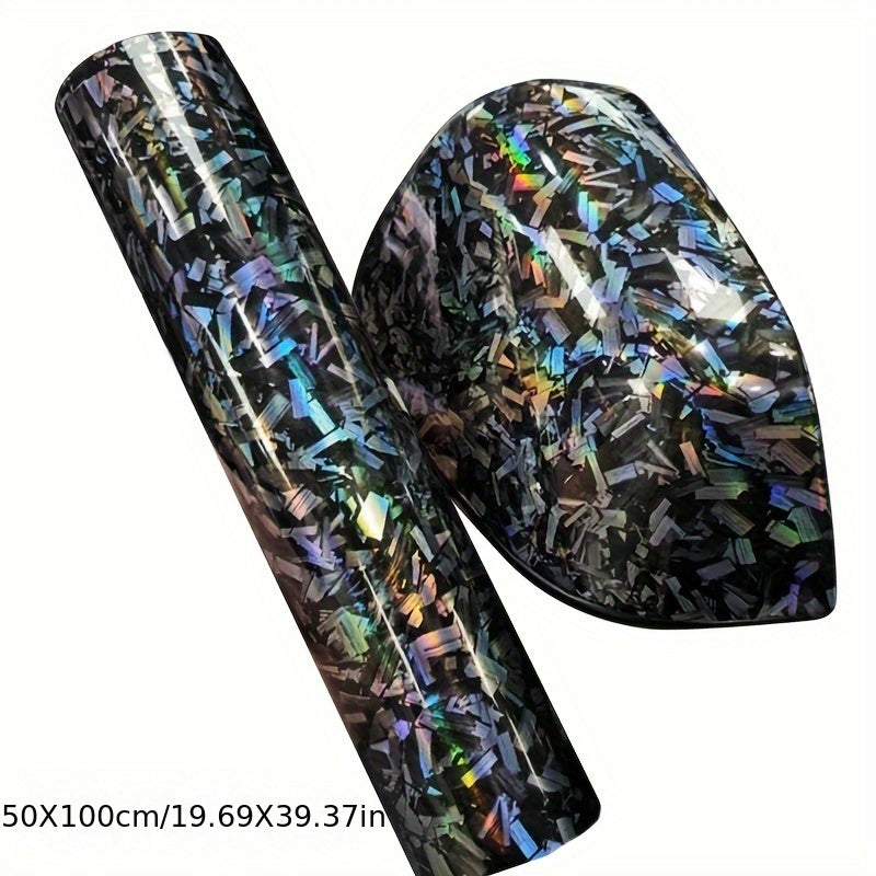 Karbon PET Rainbow Laser Qadoqlash Rulonli Yopishtiruvchi Avtomobilni Qoplash uchun