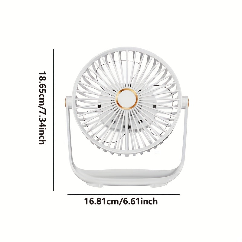 Mini Desk Fan Portable Rechargeable 5 Speeds Compact Cooling
