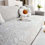 Camellia Jacquard Sofa Cover with Elastic Band and Matching Pillowcase Fits All Sizes Machine Washable