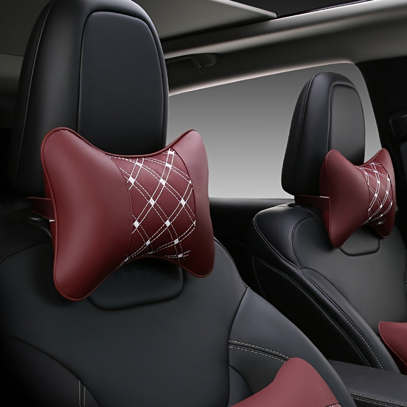 Unisex Synthetic Leather Car Headrest Cushion for Fatigue Relief