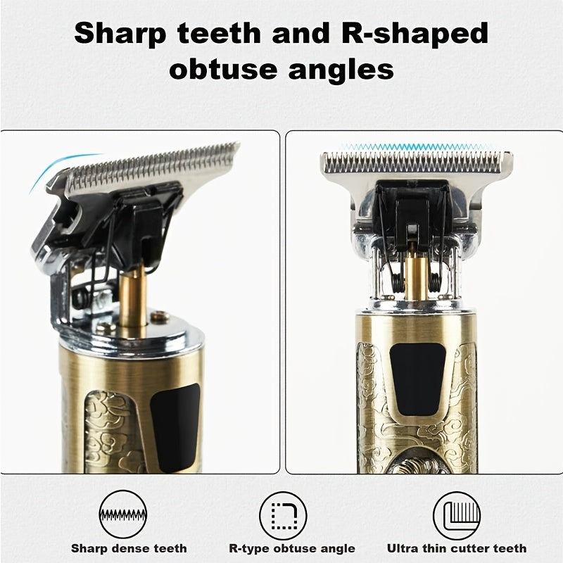 Men's Electric Hair Clipper with Rechargeable Lithium Battery and Adjustable Combs