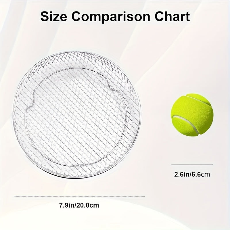 Havoni qovurish uchun zanglamaydigan po'latdan yasalgan aksessuar to'plami - doira panjara, bug' racki, quritish stendi, BBQ savati va ortiqcha filtrni o'z ichiga oladi.