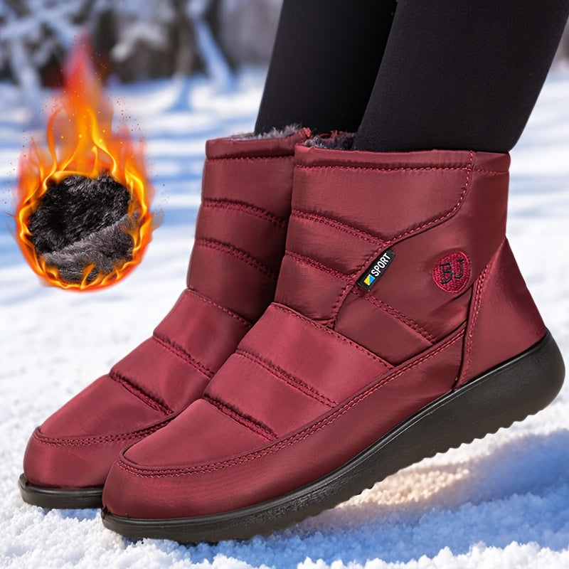 Women's Winter Snow Boots Insulated Cold Weather Ankle Shoes Black Extended Sizes