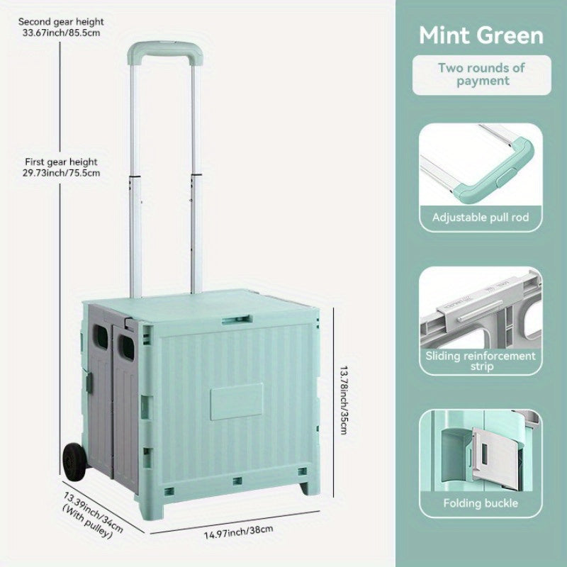 Plastic Small Storage Cart Foldable Portable Organizer for Home Car Kitchen Bedroom