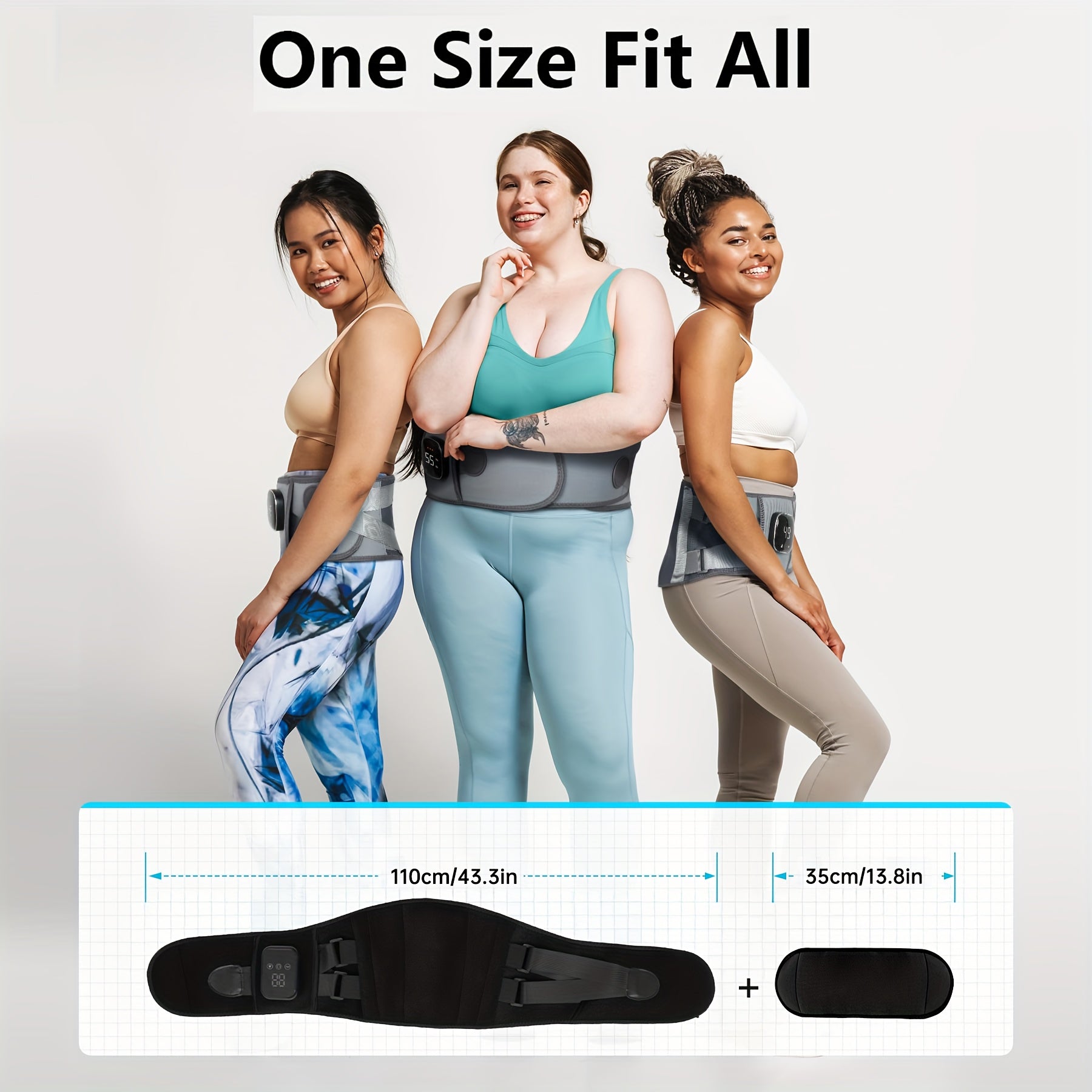 Portable Back Massager with Heat Vibration 3 Heat Settings Auto-Off