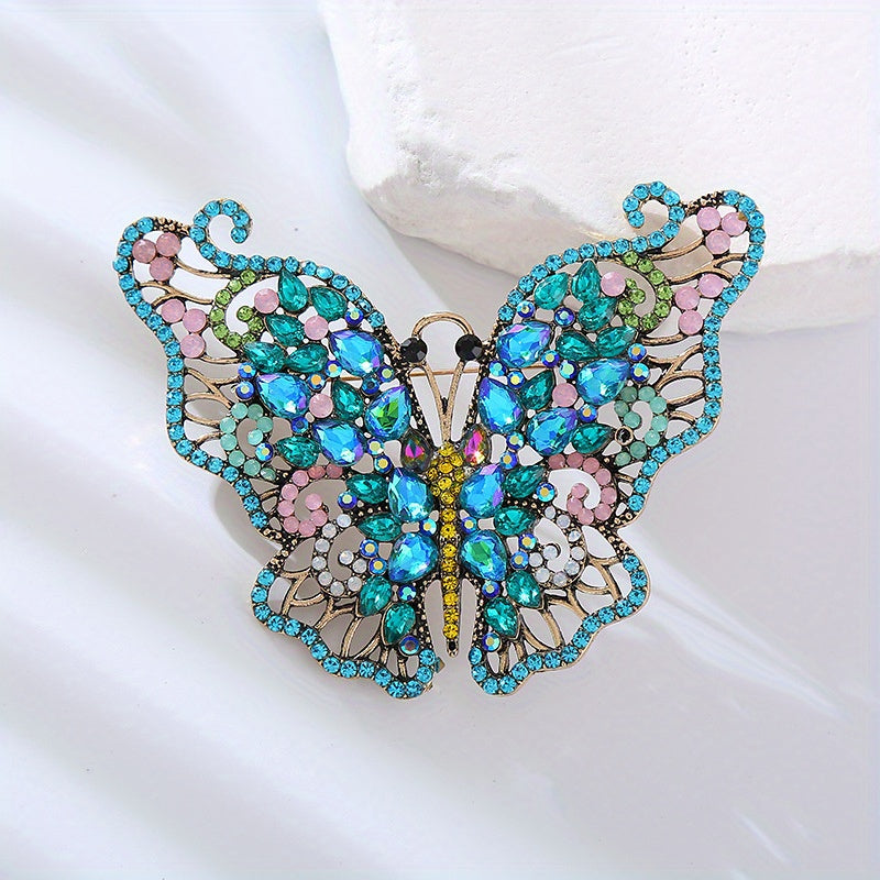 Crystal Butterfly Brooch Pin Rhinestone Lapel Badge for Women Men Jewelry Accessories