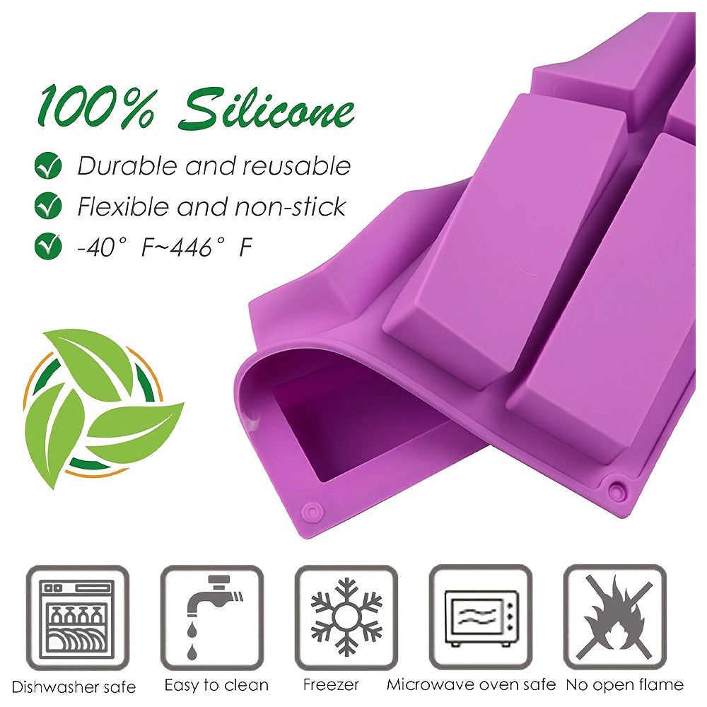 8-Cavity Silicone Mold for Baking Energy Bars Muffins Brownies Non-Stick