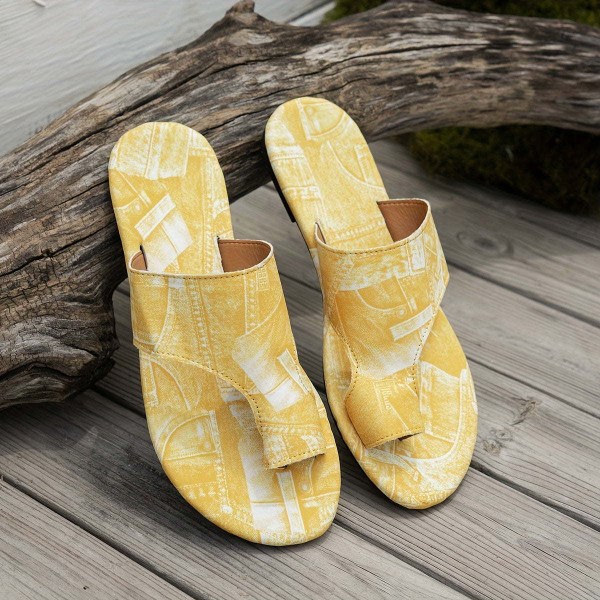 Women's Flat Sandals Open-Toe Casual Summer Shoes Non-Slip Rubber Sole