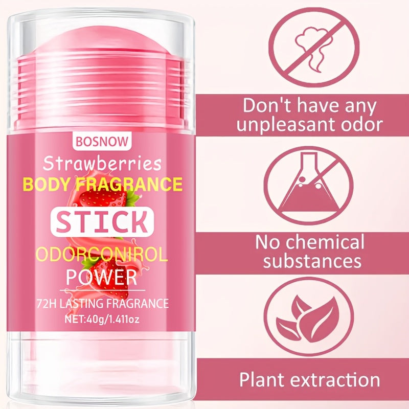 Unisex Body Fragrance Stick 40g Moisturizing Odor Control Refreshing Scent Portable