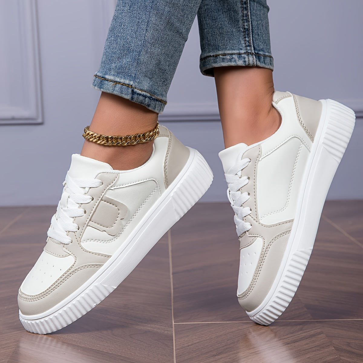 Women's Plus Size Lightweight Casual Sneakers with Thick Sole and Breathable Mesh