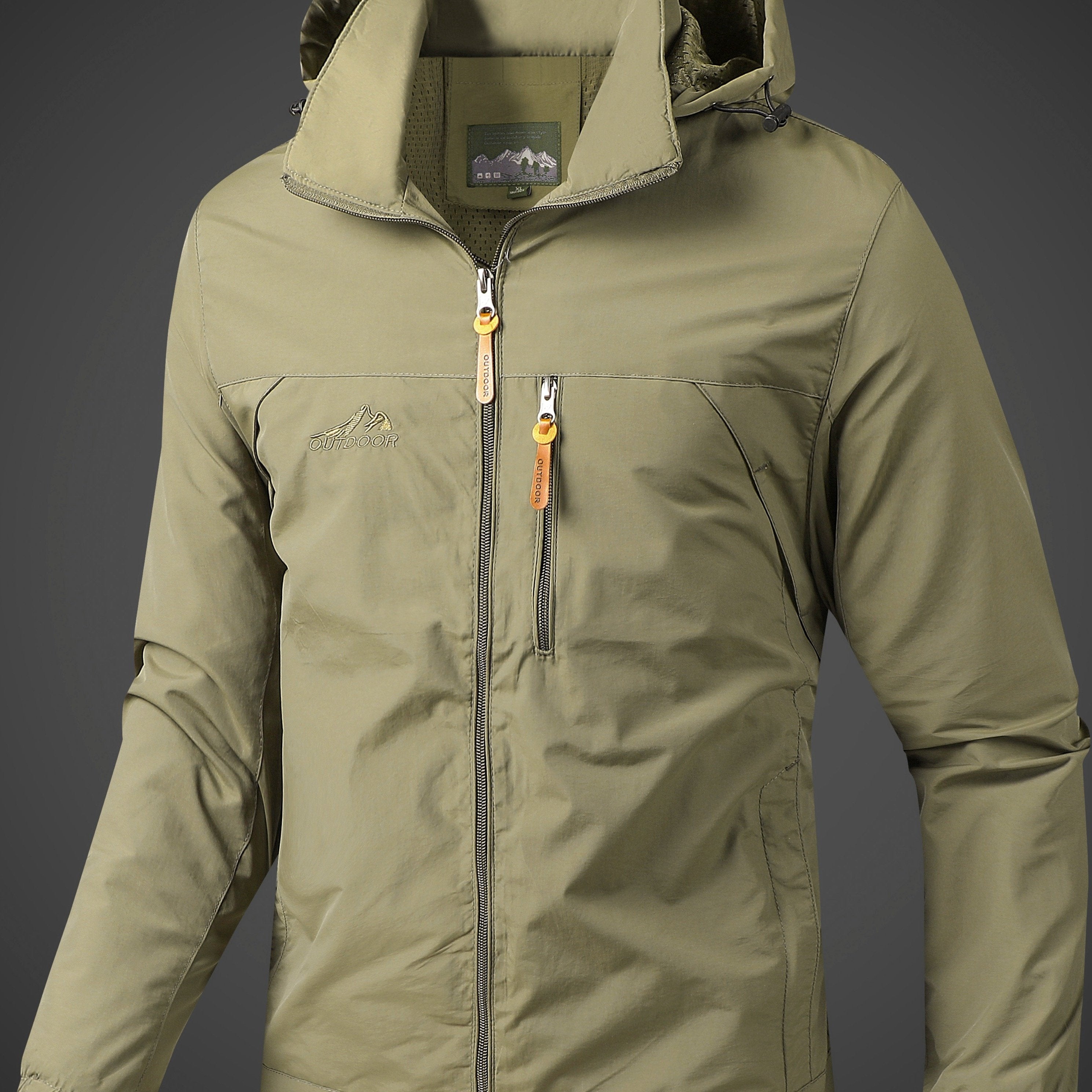 Men's Lightweight Polyamide Hooded Jacket for Hiking and Outdoor Activities