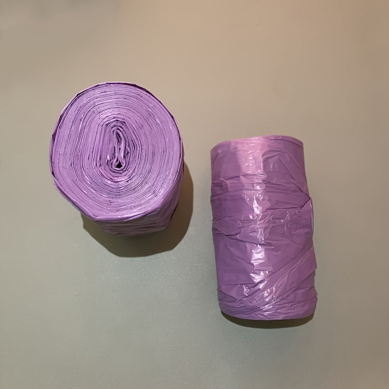 Paquete de 30 bolsas de basura con cordón de color morado extra gruesas para cocina, baño y dormitorio