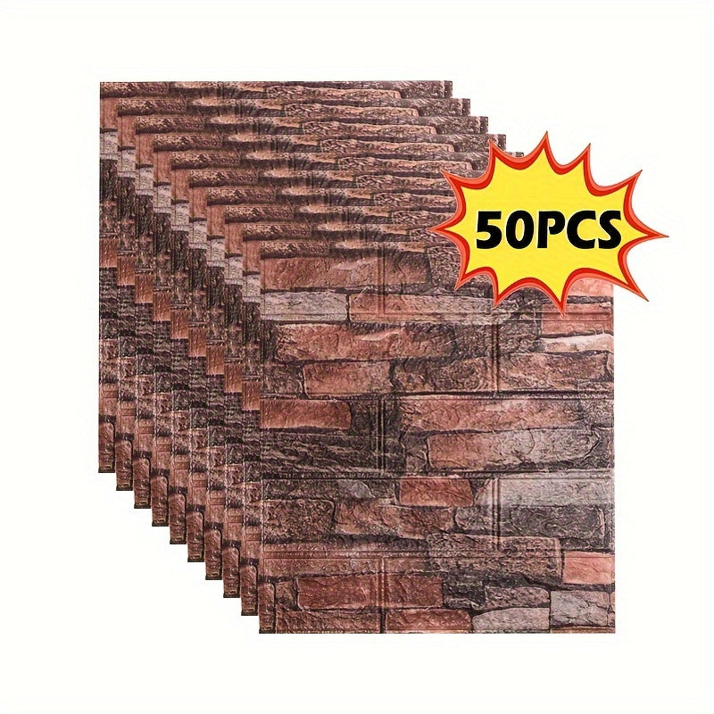 3D Stereo Imitation Brick Wall Stickers 20 50 100pcs Self-Adhesive Waterproof Decor
