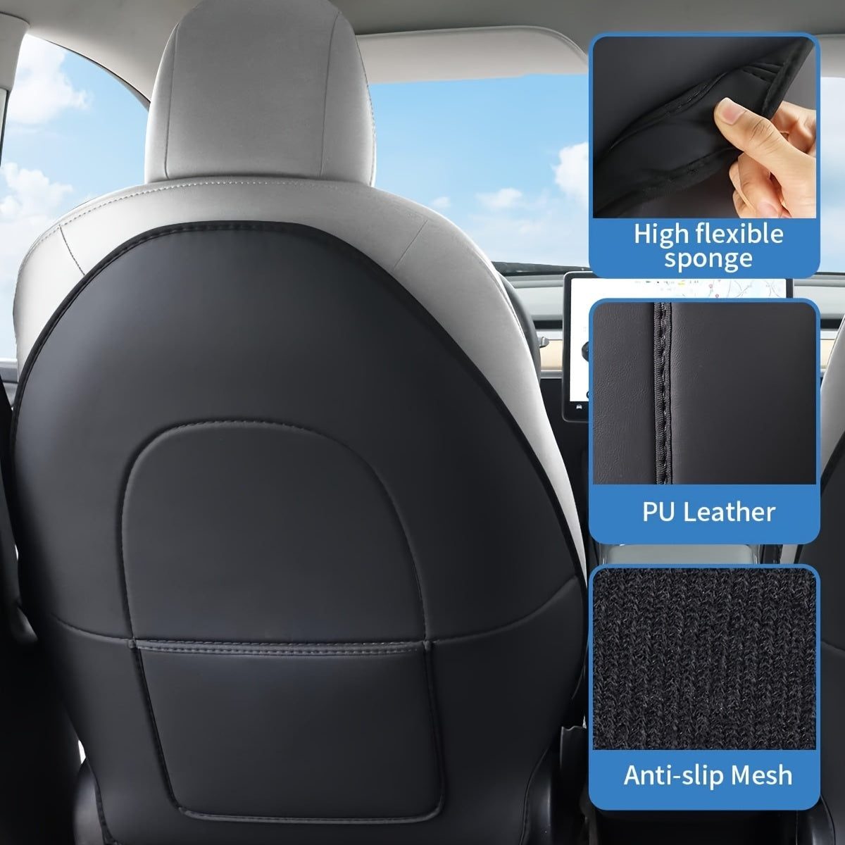 Full Coverage Car Seat Back Protector for SUVs PVC Anti-Kick Scratch Wear Resistant
