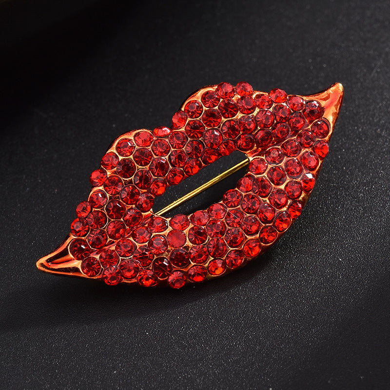 Set of 3 Abstract Blue Tears Eyes and Red Lips Brooches for Women Accessories