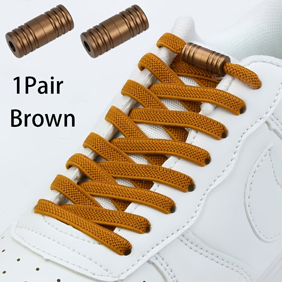 2-Pack Elastic No-Tie Shoelaces for Sneakers, Multi-Color, Locks