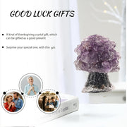 Amethyst Crystal Money Tree with Fluorite Base for Wealth and Luck Home Decor