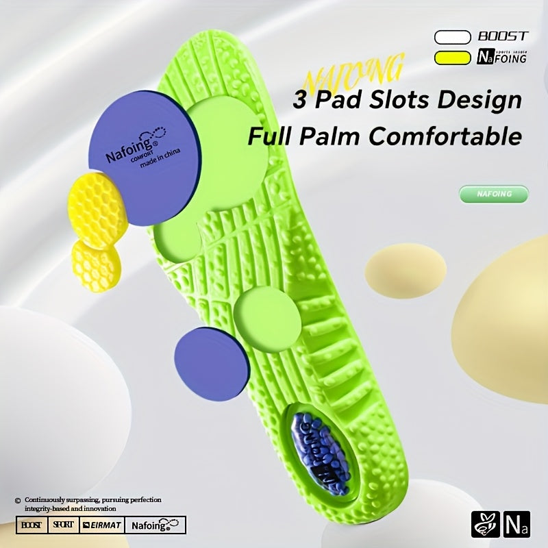 Unisex EVA Sports Insoles 4 Pack Breathable Shock-Absorbing Green