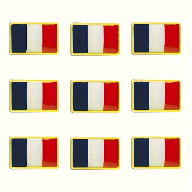 Vintage Style Alloy French Flag Lapel Pins Set of 20 for Women
