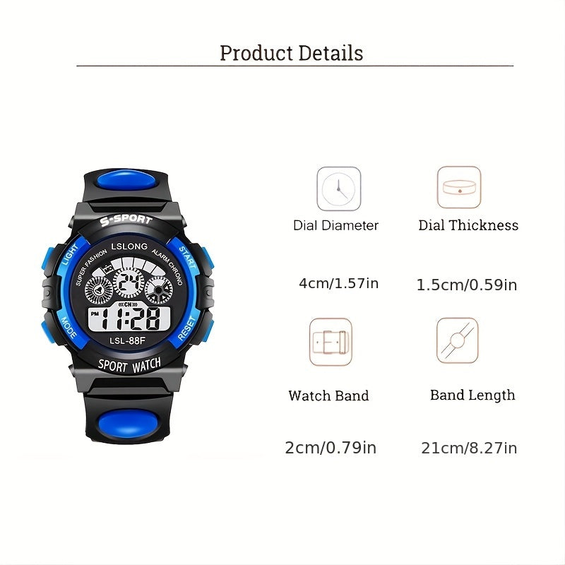 Trendy Digital Sports Smartwatch for Men and Women Waterproof Luminous Multifunctional Outdoor Watch