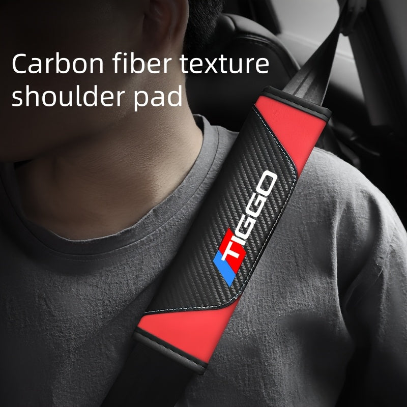 Universal Carbon Fiber Safety Belt Shoulder Strap Cover for Car Seat Belt
