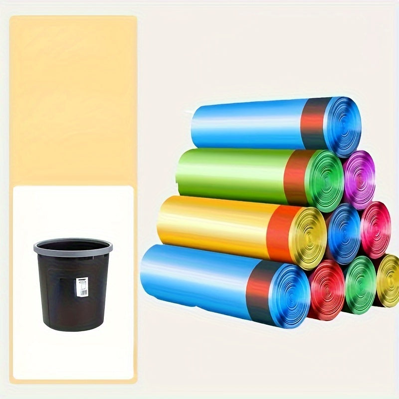 Thick Durable Garbage Bags with Self-Sealing Closure, Vibrant Colors, Household Waste Bags