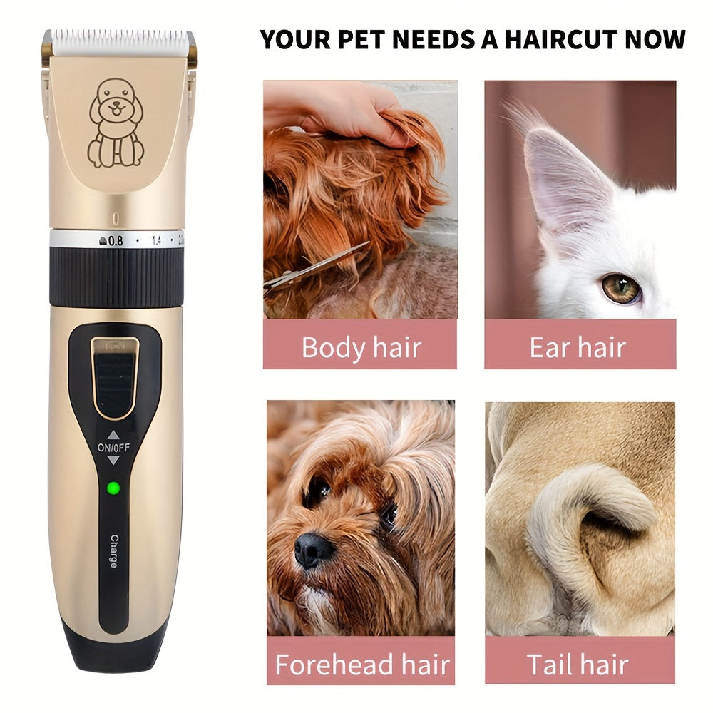 Electric Pet Grooming Kit for Cats and Dogs USB Rechargeable Lithium Battery