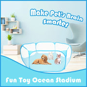 Uy hayvonlari, mushuklar va kichik hayvonlar uchun egiluvchan to'siq bilan portativ o'yin maydoni - xavfsiz va qulay.