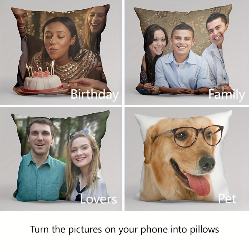 Personalized Photo Pillowcase for Couples Friends and Pets Soft Polyester Custom Gift