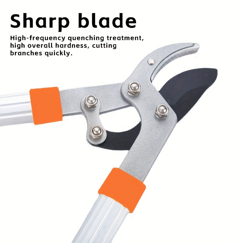 Long-Handled Garden Pruning Shears for Hedges and Branches with Carbon Steel Blades