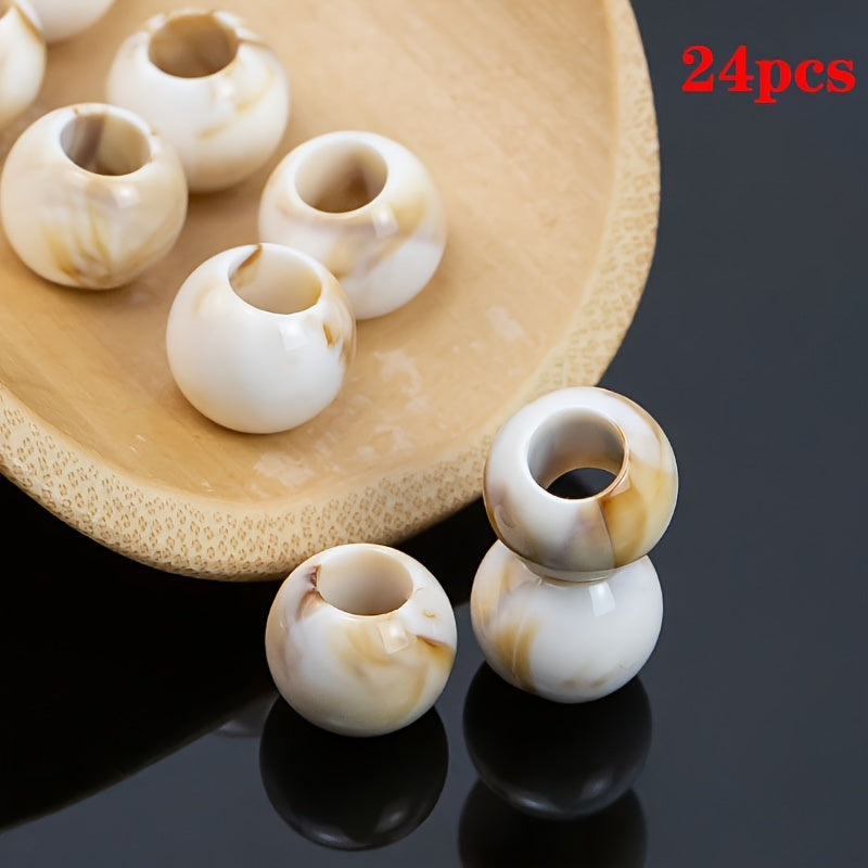 Set of 24 Vintage Resin Buttons Large Holes for Clothing Crafts Sewing Beading