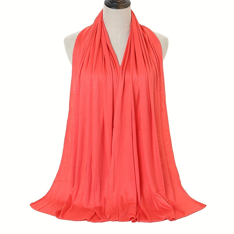 Ayollar uchun yuqori sifatli bir rangli polyester sharf, barcha fasllar va tadbirlar uchun mos, Ramazon uchun qulay.