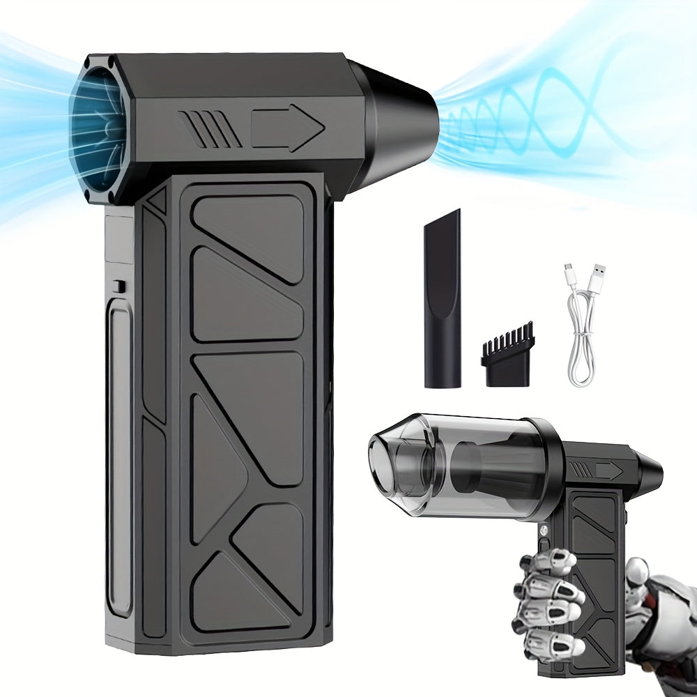 Handheld High-Speed Turbo Fan with Digital Display USB Rechargeable Battery for Camping Outdoor Activities