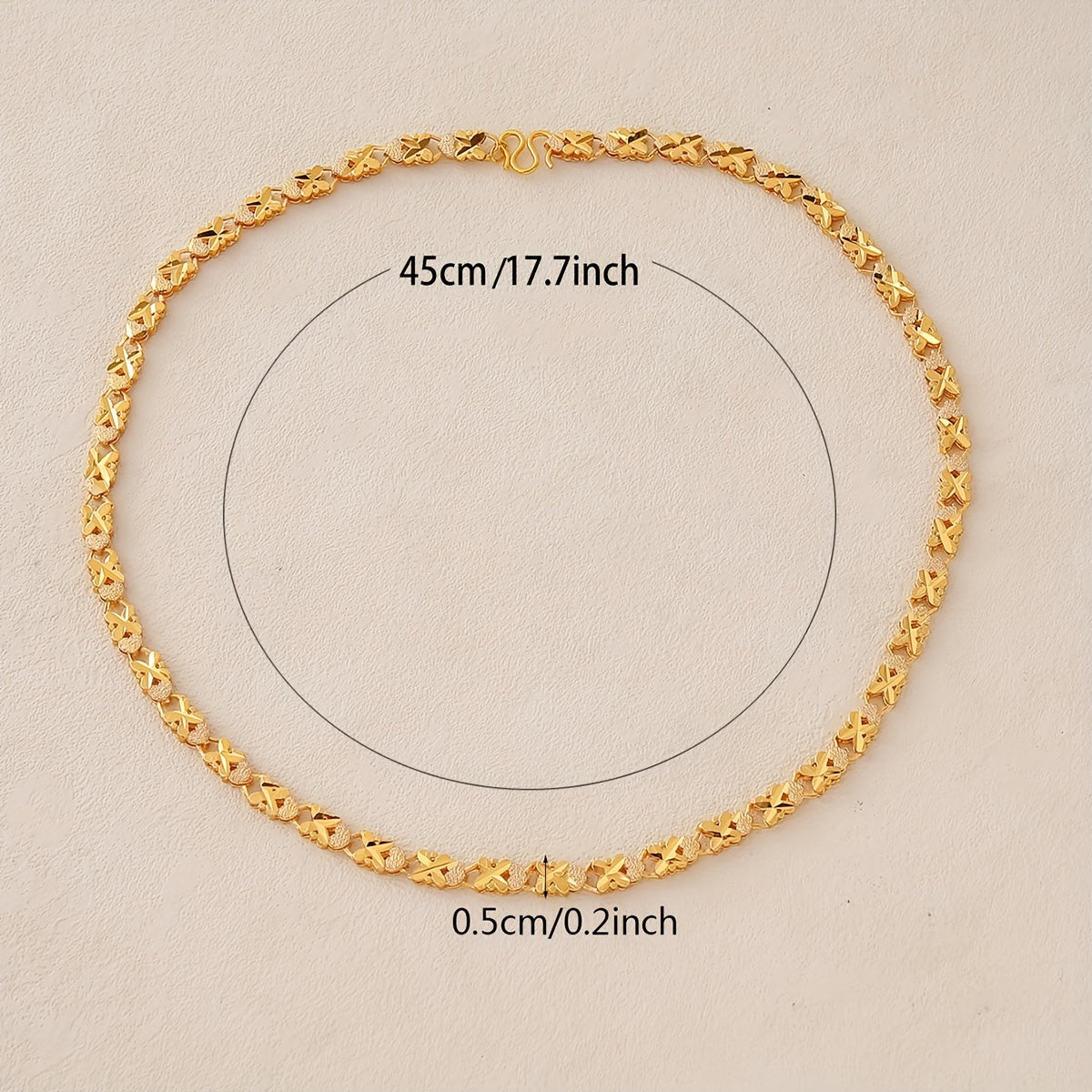 Women’s 24K Gold Plated Link Necklace for Weddings and Daily Wear