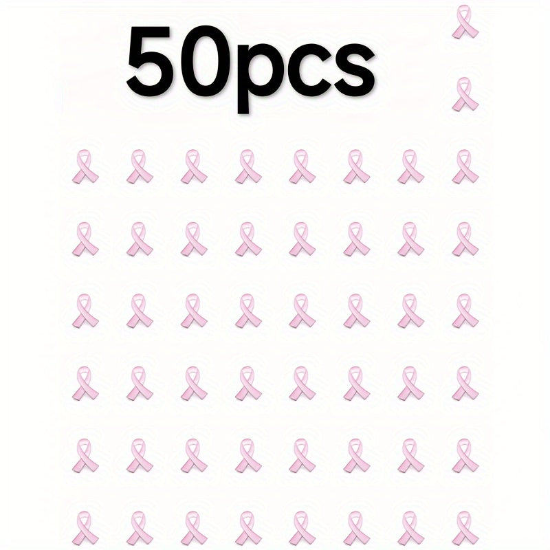 Rangli lenta brosh pinlar 50-to'plam, zink alloy, ko'krak saratoni xabardorligi uchun zargarlik buyumlari