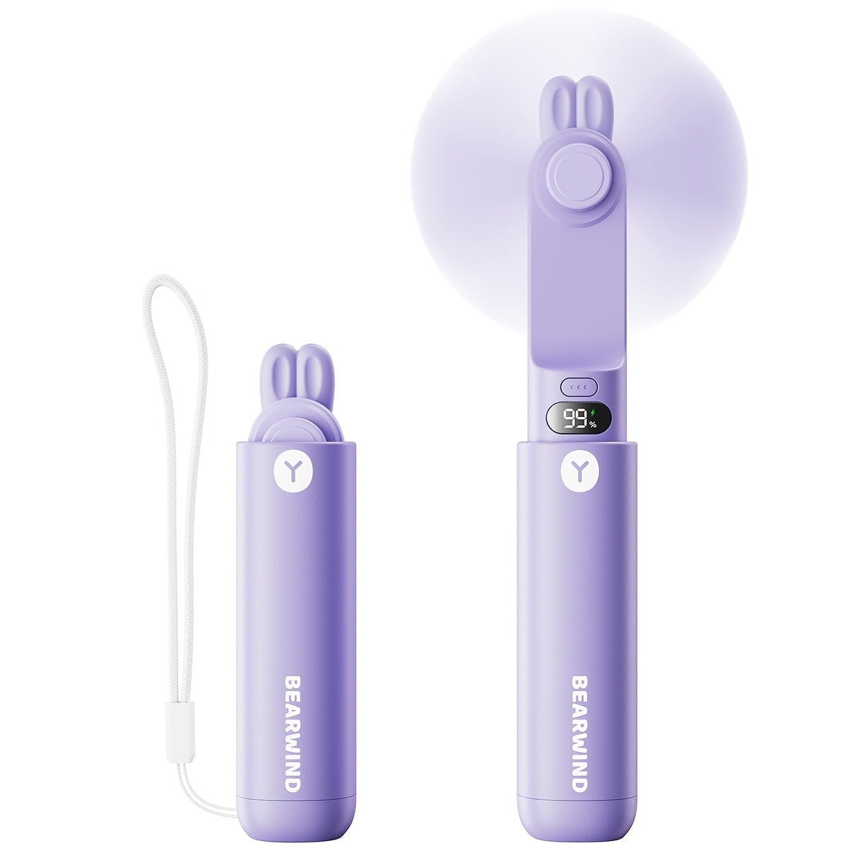 USB Rechargeable Mini Handheld Fan with LED Display, Portable Pocket Fan for Travel