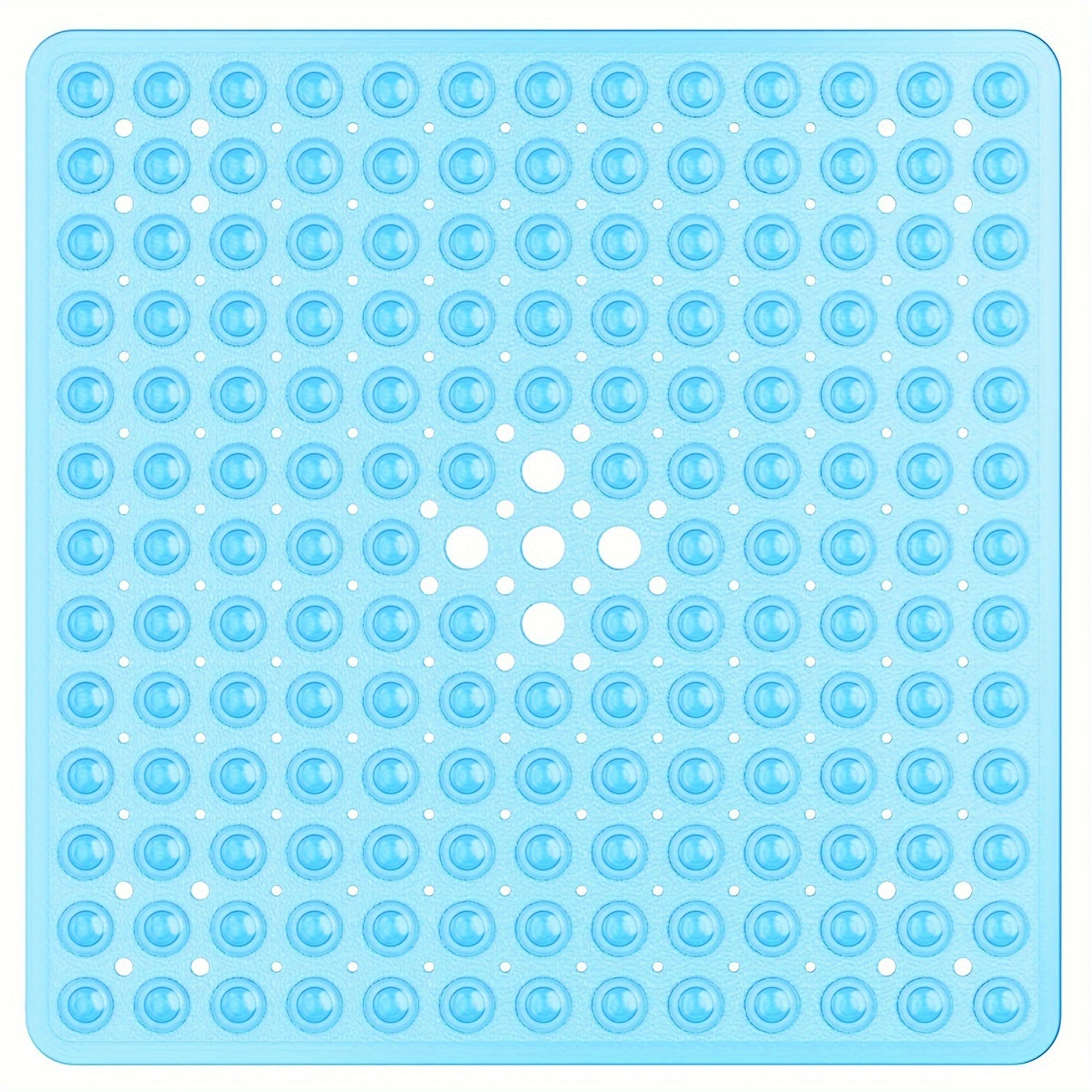 Alfombrilla cuadrada antideslizante para bañera con ventosas, orificio de drenaje, lavable a máquina, seguridad en el baño