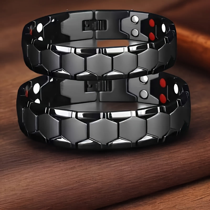 Conjunto de pulseras magnéticas para hombres y mujeres, doble fila, 3500 Gauss, regalo para el Día de San Valentín