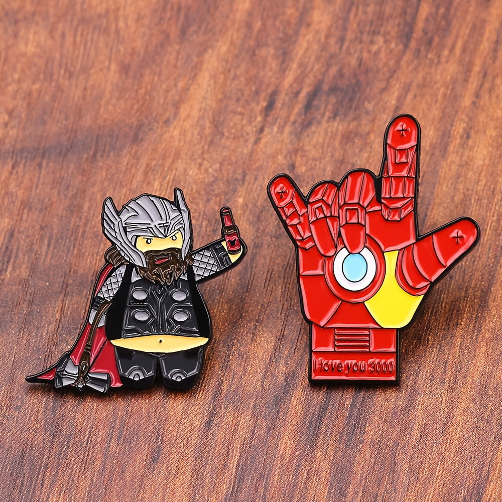 Set of 3 Anime Cartoon Enamel Pins Minimalist Alloy Brooches Irregular Shapes for Clothing Backpack Accessories