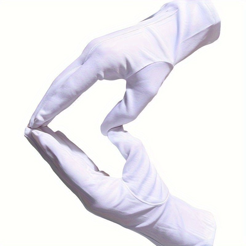 Unisex White Leather Gloves for Men and Women for Security Driving and Formal Wear