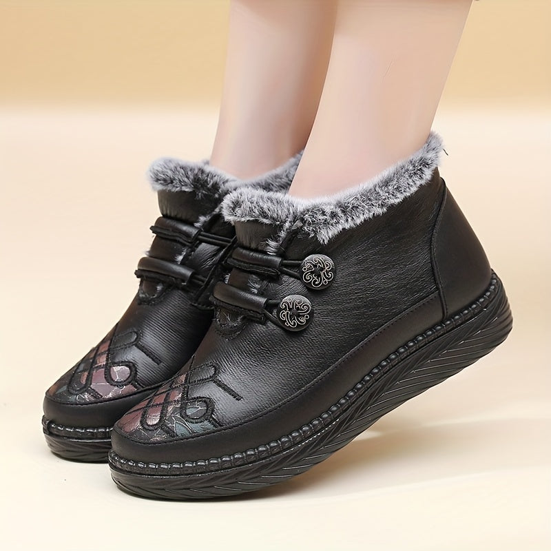 Women's Waterproof Winter Boots Slip-Resistant Flat Heel