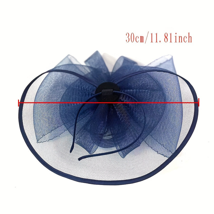 Women's Elegant Fascinator Flower Headband with Hair Clip Pillbox Hat for Cocktail Tea Party