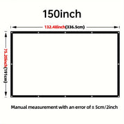 150-Inch HD Portable Foldable Projection Screen for Indoor Outdoor Use
